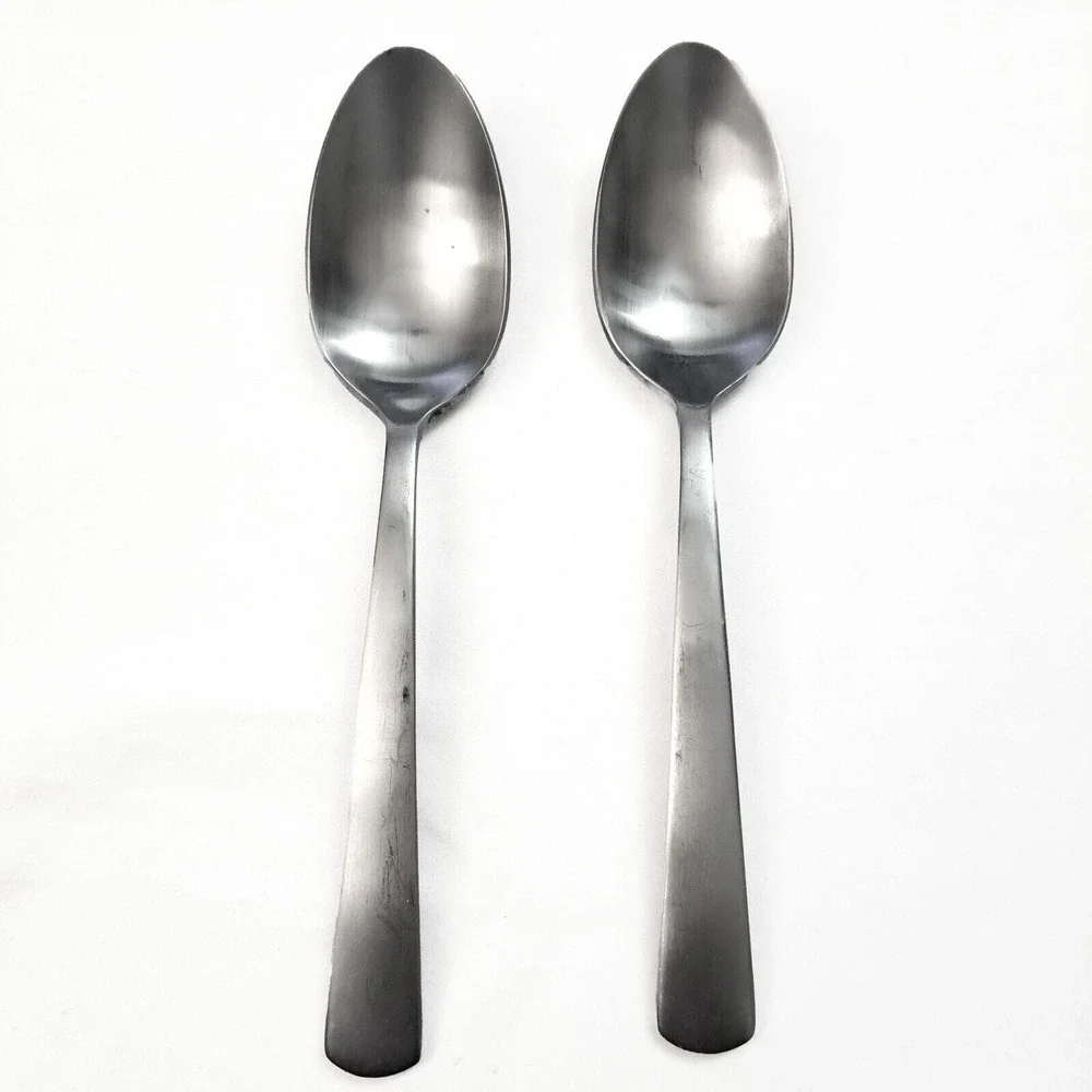 Oneida‎ Nocha Teaspoons Set of 2 Stainless Steel Satin Finish Dessert Spoons MCM